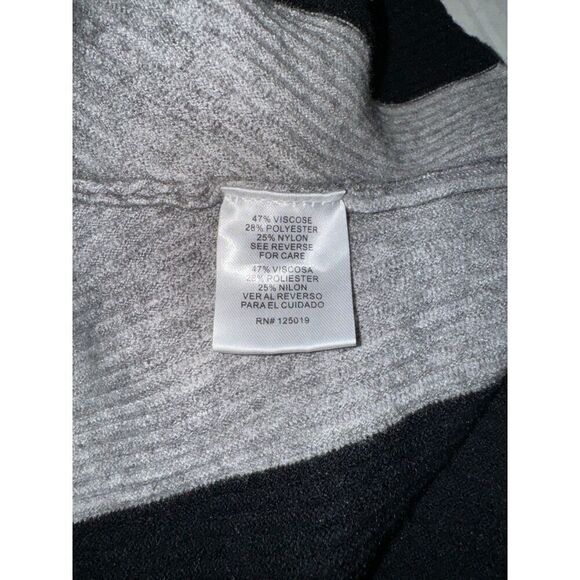 Joseph A Striped Dolman Sweater Small Black Gray - Picture 4 of 4